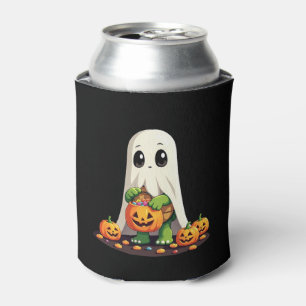 Cute Halloween Turtle Ghost with Candy (6) Can Cooler