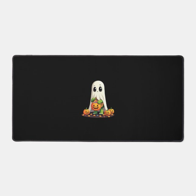 Cute Halloween Turtle Ghost with Candy (6) Desk Mat (Front)