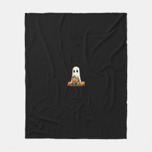 Cute Halloween Turtle Ghost with Candy (6) Fleece Blanket
