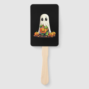 Cute Halloween Turtle Ghost with Candy (6) Hand Fan