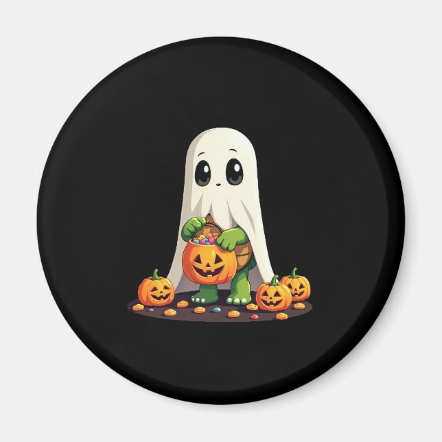 Cute Halloween Turtle Ghost with Candy (6) Magnet (Front)