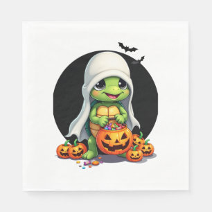 Cute Halloween Turtle Ghost with Candy (7) Napkin