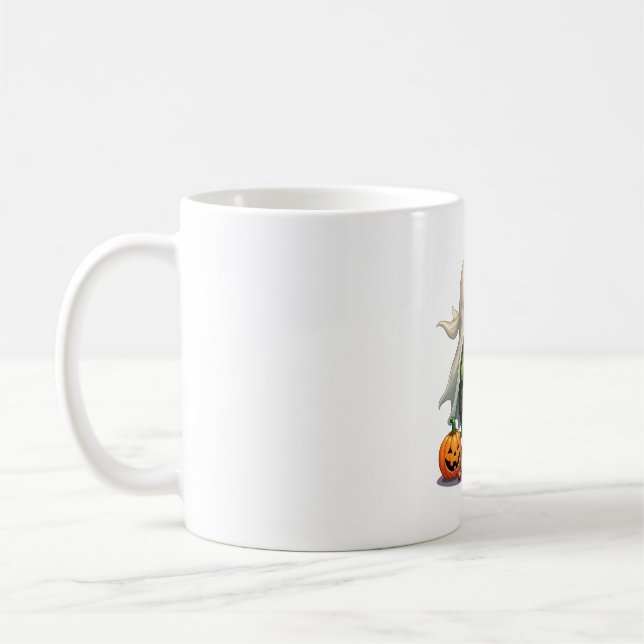 Cute Halloween Turtle Ghost with Candy (8) Coffee Mug (Left)