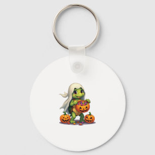 Cute Halloween Turtle Ghost with Candy (8) Key Ring