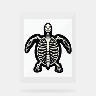 Cute Halloween Turtle Skeleton Tortoise Fossils Ar Acrylic Sign