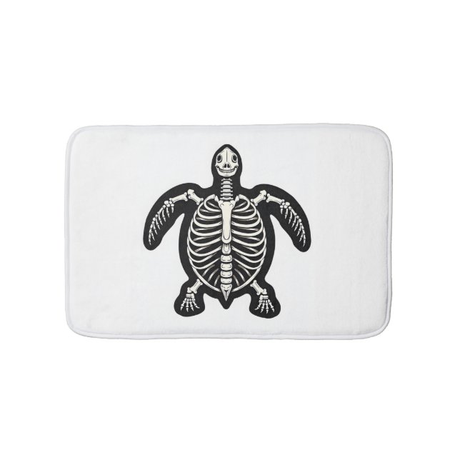 Cute Halloween Turtle Skeleton Tortoise Fossils Ar Bath Mat (Front)