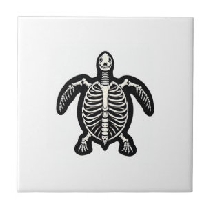 Cute Halloween Turtle Skeleton Tortoise Fossils Ar Ceramic Tile