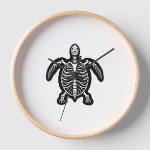 Cute Halloween Turtle Skeleton Tortoise Fossils Ar Clock