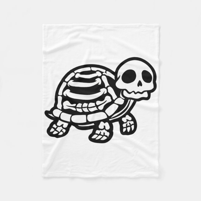 Cute Halloween Turtle Skeleton Tortoise Fossils Ar Fleece Blanket (Front)