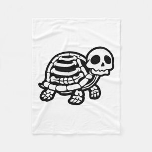 Cute Halloween Turtle Skeleton Tortoise Fossils Ar Fleece Blanket
