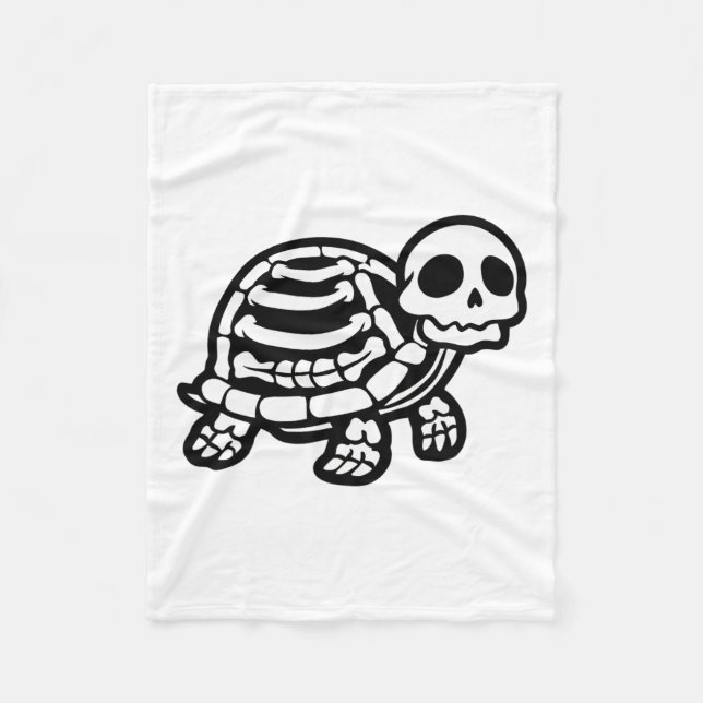 Cute Halloween Turtle Skeleton Tortoise Fossils Ar Fleece Blanket (Front)
