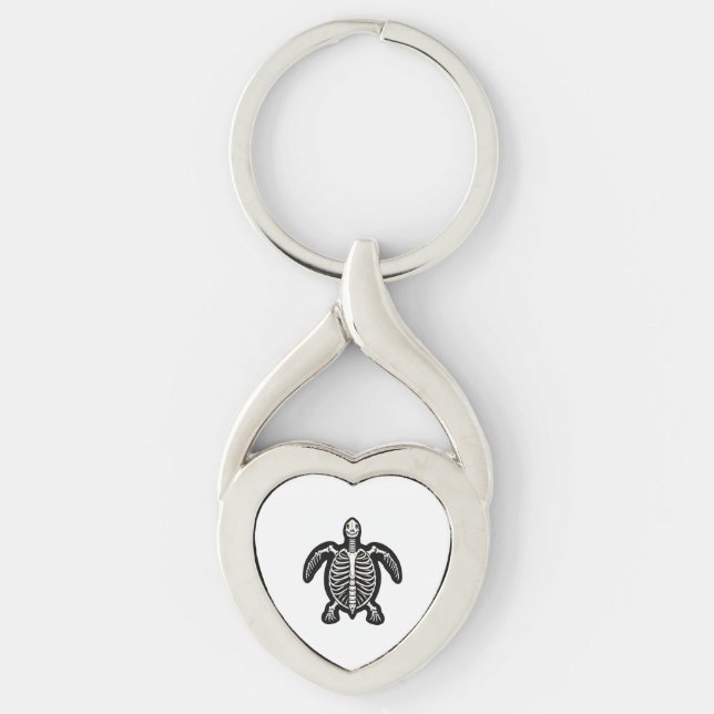 Cute Halloween Turtle Skeleton Tortoise Fossils Ar Key Ring (Front)