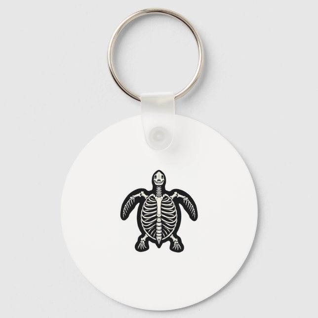 Cute Halloween Turtle Skeleton Tortoise Fossils Ar Key Ring (Front)
