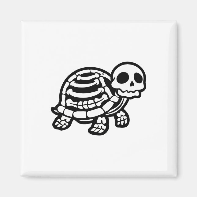 Cute Halloween Turtle Skeleton Tortoise Fossils Ar Magnet (Front)