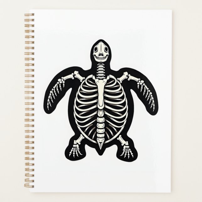 Cute Halloween Turtle Skeleton Tortoise Fossils Ar Planner (Front)