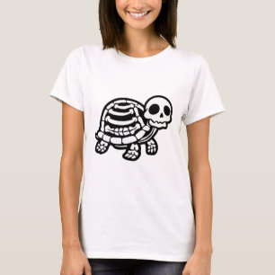 Cute Halloween Turtle Skeleton Tortoise Fossils Ar T-Shirt