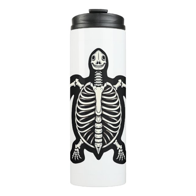 Cute Halloween Turtle Skeleton Tortoise Fossils Ar Thermal Tumbler (Front)