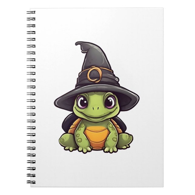 Cute Halloween turtle with a witch hat. Copy Notebook (Front)