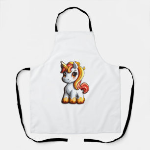 Cute Halloween Unicorn Candy Corn Horn Magical Hor Apron