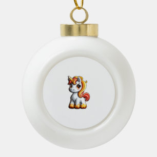 Cute Halloween Unicorn Candy Corn Horn Magical Hor Ceramic Ball Christmas Ornament