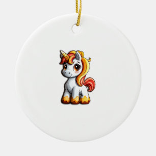 Cute Halloween Unicorn Candy Corn Horn Magical Hor Ceramic Ornament