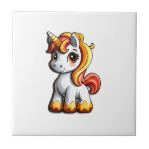 Cute Halloween Unicorn Candy Corn Horn Magical Hor Ceramic Tile