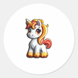Cute Halloween Unicorn Candy Corn Horn Magical Hor Classic Round Sticker