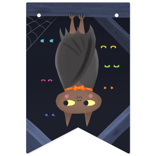 Cute Halloween Vampire Bat Black Bunting (Second Flag)