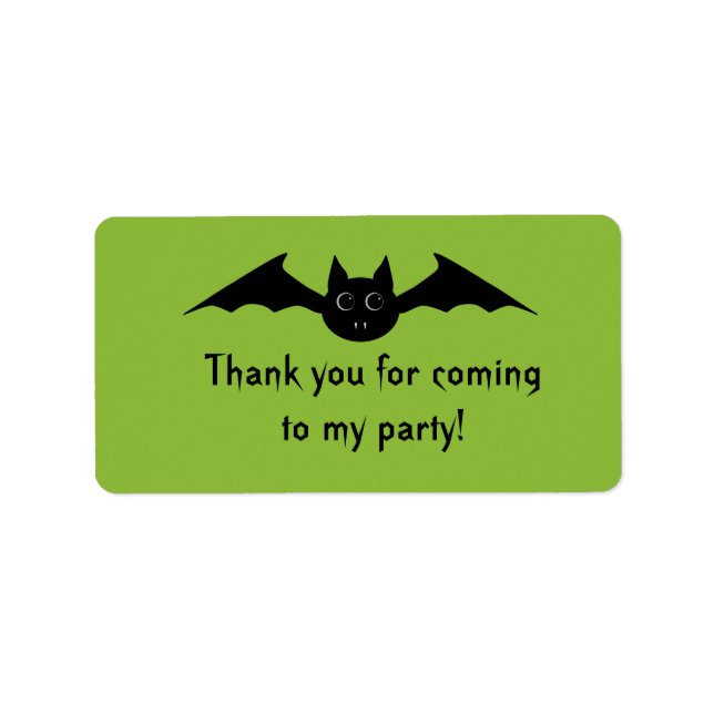 Cute Halloween vampire bat with big eyes Label (Front)