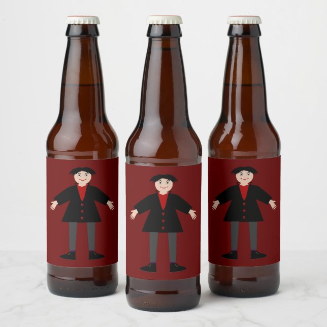 Cute Halloween Vampire Beer Bottle Label (Bottles)