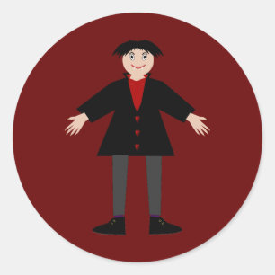 Cute Halloween Vampire Classic Round Sticker