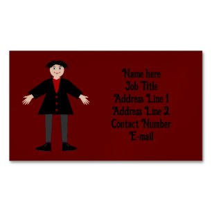 Cute Halloween Vampire Custom Magnetic Business Card