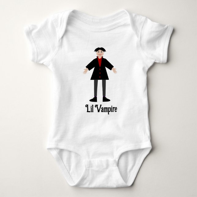 Cute Halloween Vampire Custom Message Baby Bodysuit (Front)