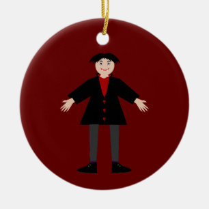 Cute Halloween Vampire Custom Name Ceramic Ornament