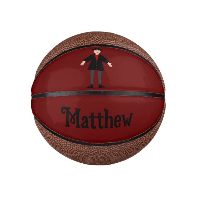 Cute Halloween Vampire Custom Name Mini Basketball (Front)