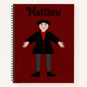 Cute Halloween Vampire Custom Name Notebook