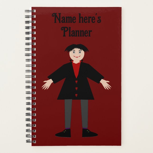 Cute Halloween Vampire Custom Planner (Front)