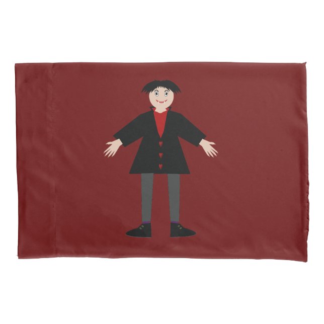Cute Halloween Vampire Double Sided Patterned Pillowcase (Front)
