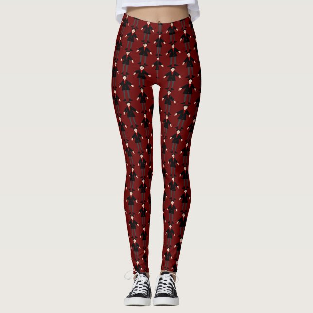 Cute Halloween Vampire Patterned Leggings (Front)