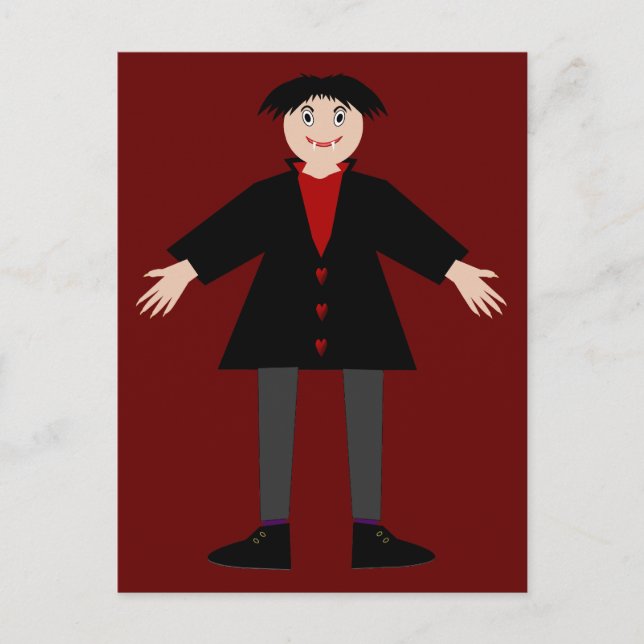 Cute Halloween Vampire Postcard (Front)