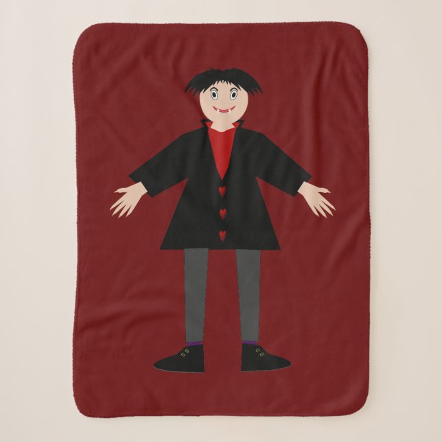 Cute Halloween Vampire Sherpa Blanket (Front)