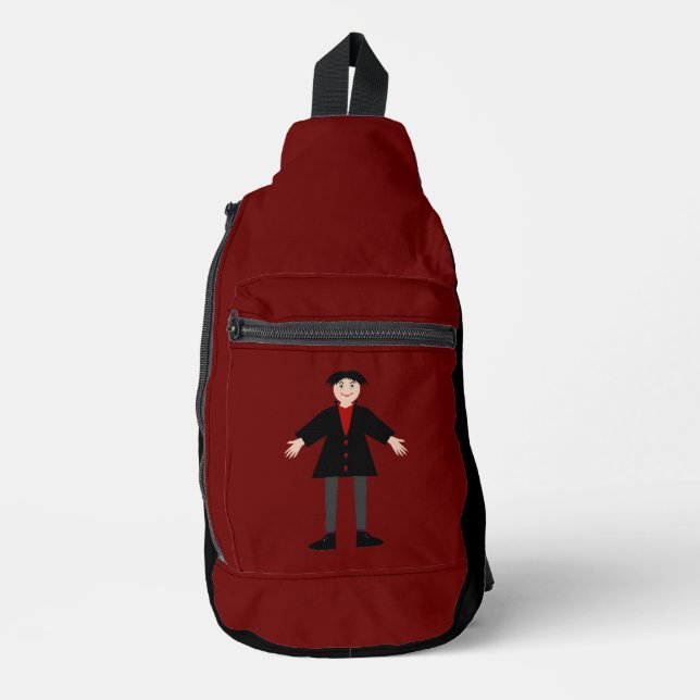 Cute Halloween Vampire Sling Bag (Front)