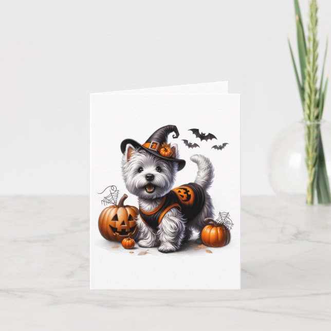 Cute Halloween Westie Tee West Highland Terrier Do Card (Front)