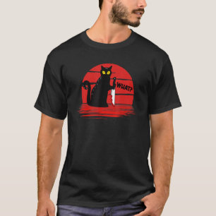 Cute Halloween What  Murderous Cat With Knife Cost T-Shirt