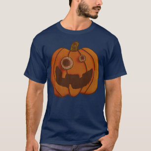 Cute Halloween Wiggly Eyes Jack O Lantern Pumpkin T-Shirt