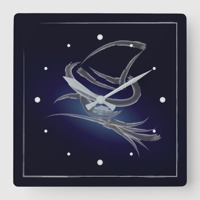 Cute Halloween witch 2 Square Wall Clock (Front)