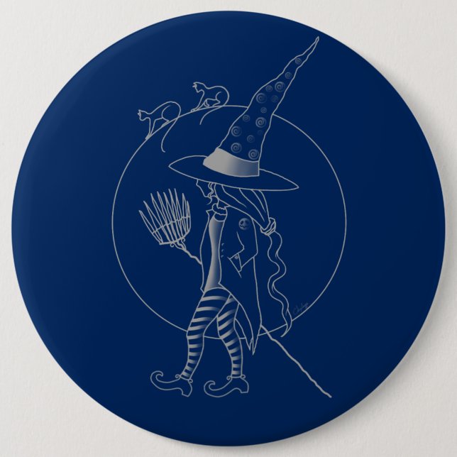 Cute Halloween Witch 6 Cm Round Badge (Front)