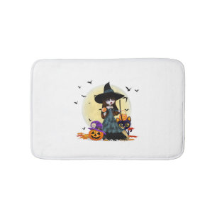 Cute Halloween Witch Bath Mat