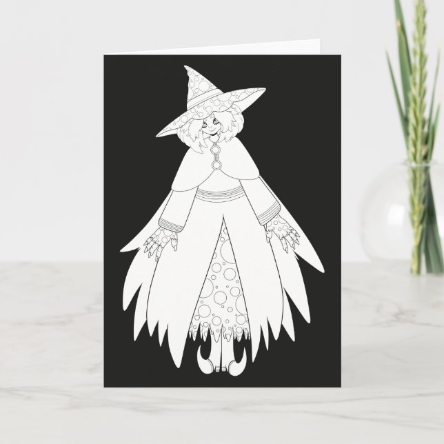 Cute Halloween Witch Card (Front)