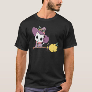 Cute Halloween Witch Cat Flying Kitties  Costume T-Shirt
